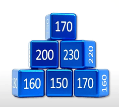 Pokemon Higher Count Numeric Damage Counter Set - Water Blue (6pcs)